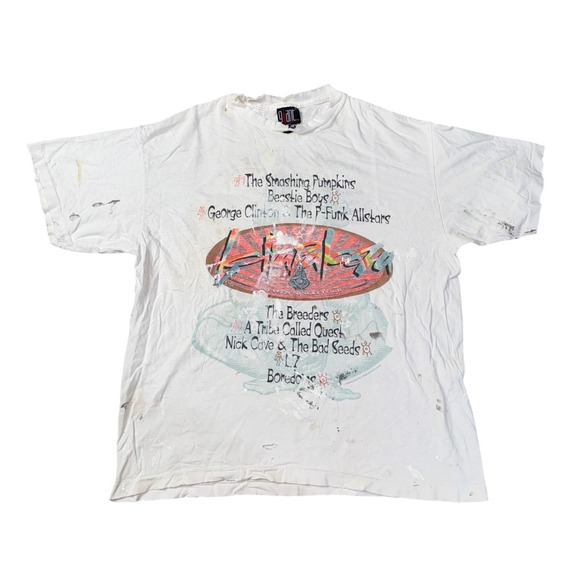 giant Other - VTG Lollapalooza 1994 Tour Shirt Mens XL White Fair Distressed Smashing Pumpkins